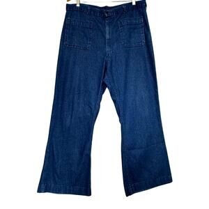 VTG U.S. Navy Denim Dungarees 38x32 Blue Flare Jeans Utility Flame Retardent
